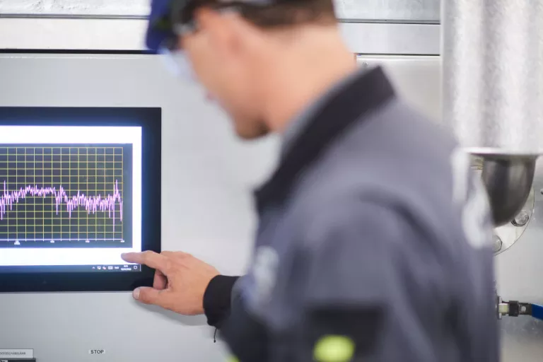 Man working on a screen