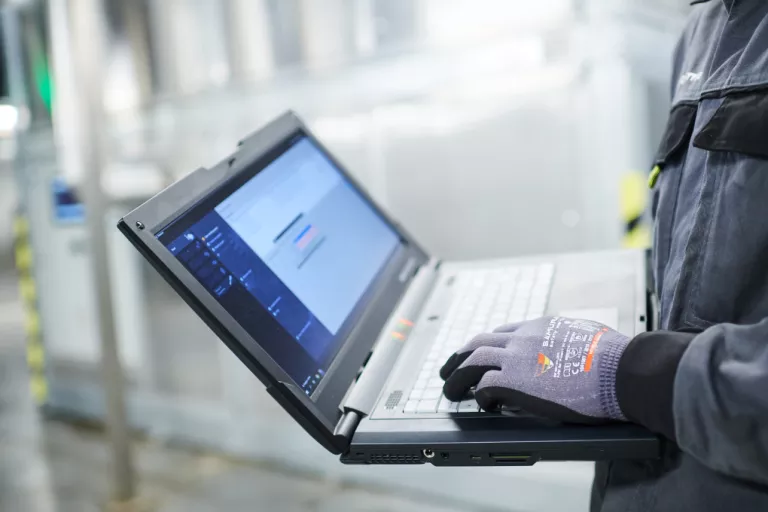 Man working on a computer