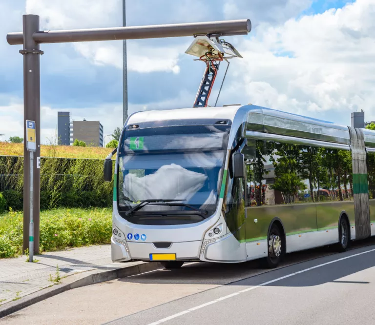 Electrical Bus being charged