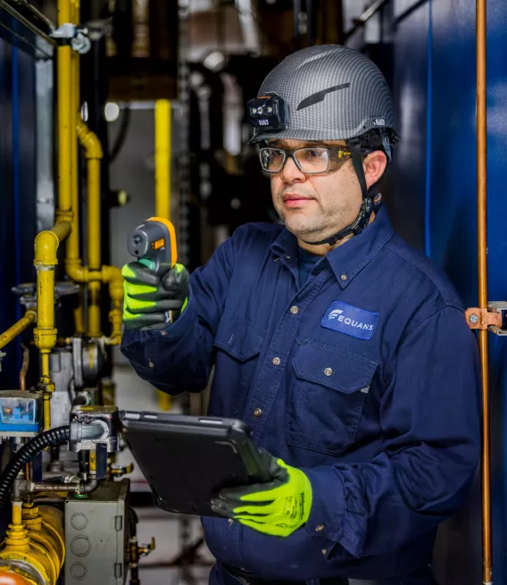 technician working for recommissioning actions