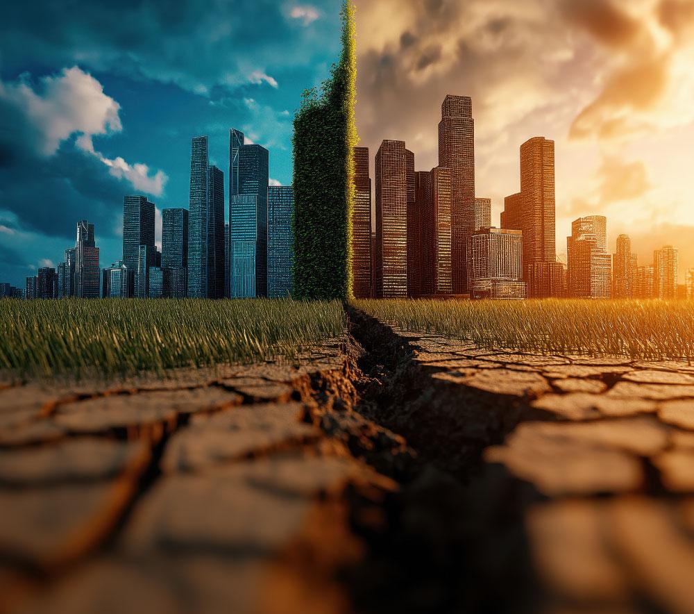 city under climate changes