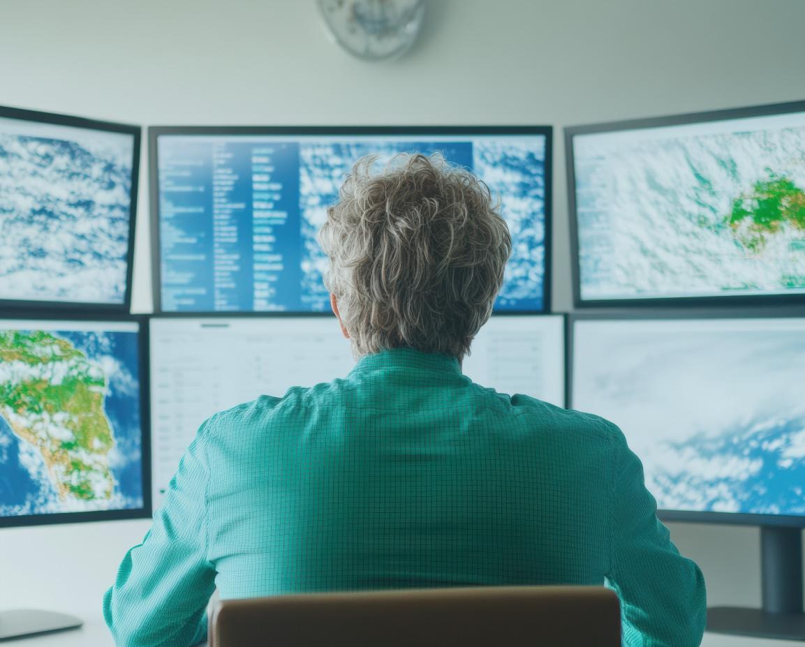 climate resilience analyst working on a plan 