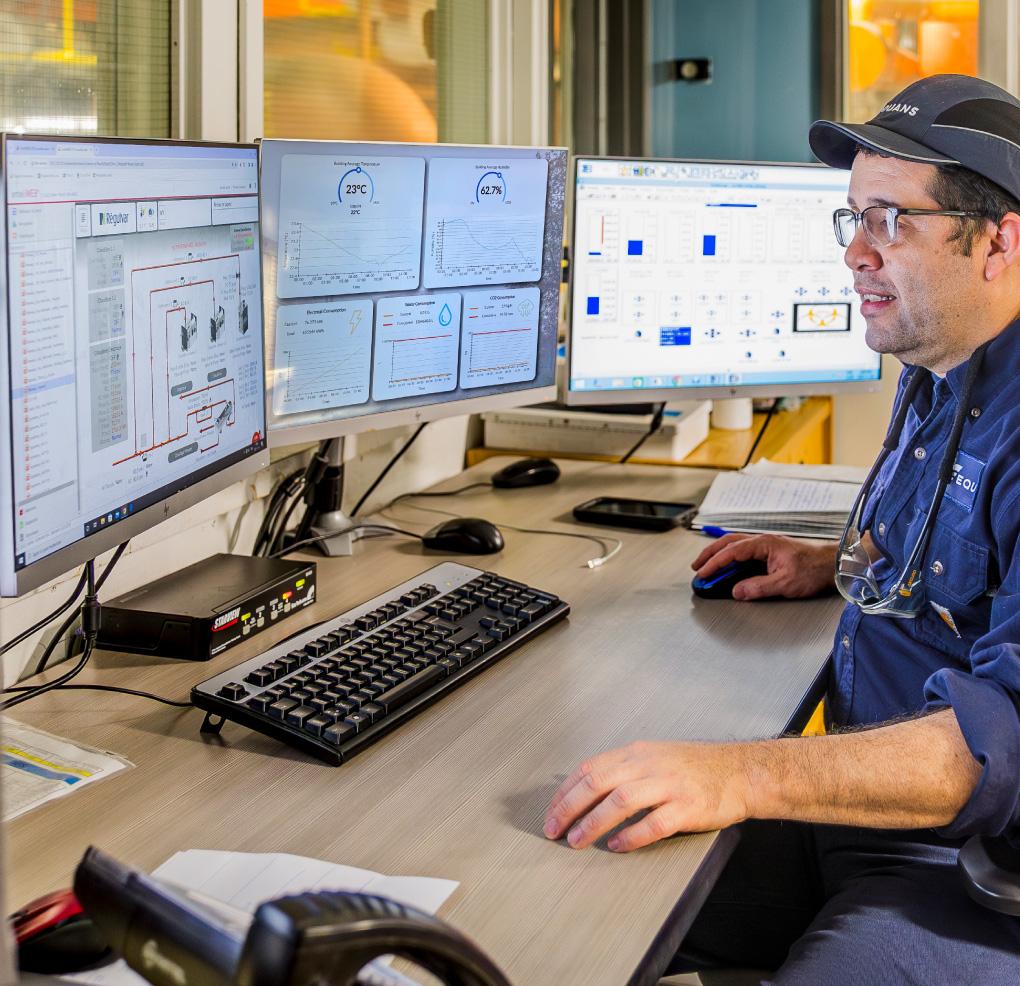 technician analyzing the performance of a building