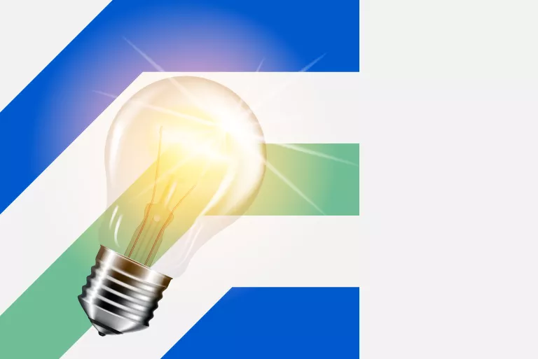 Illustration of a light bulb with an Equans Shape