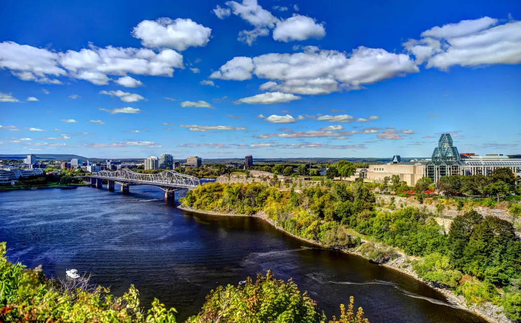 Ottawa river aerial shit green