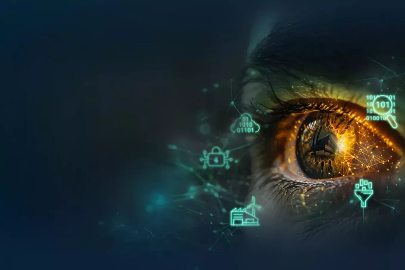 Edit of a eye watching data in the Equans Style