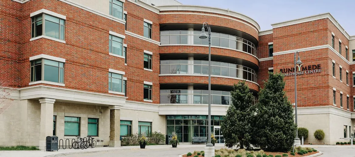 Outside view of the Runnymede healthcare center in Toronto
