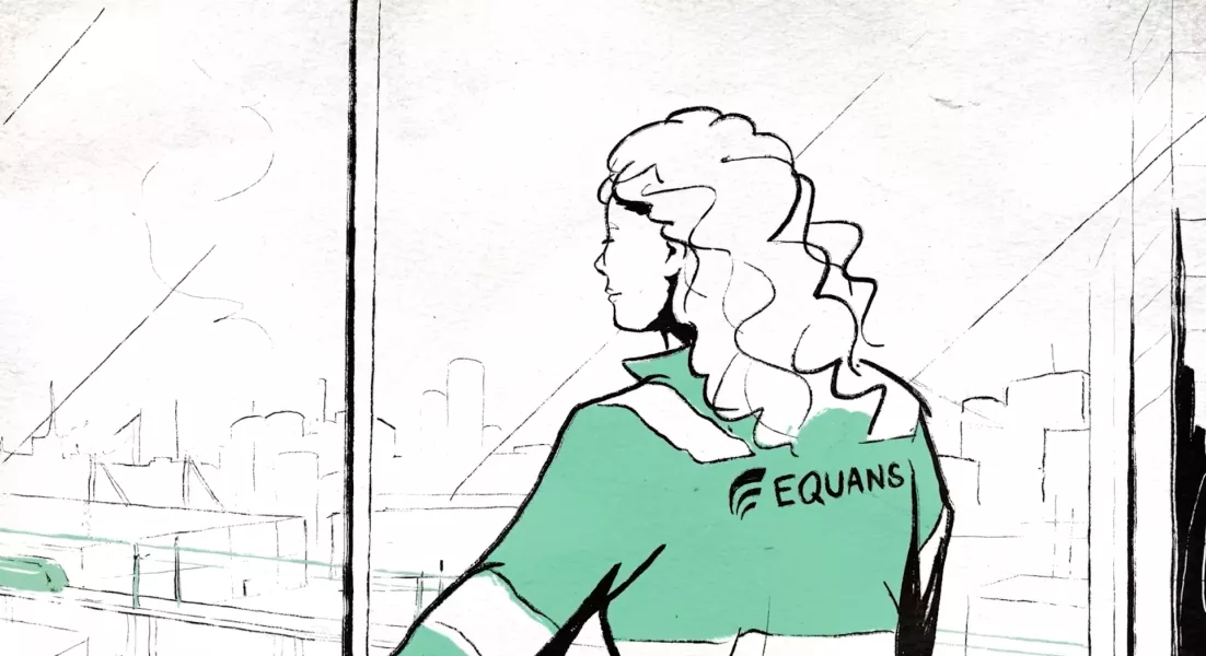 Infographics woman watching a train