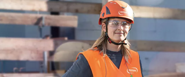 Woman technician working outside
