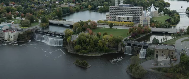 Drone view of the Ottawa bay 