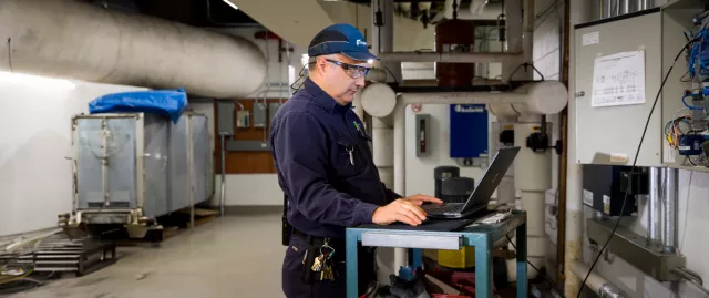 technician working on a system 