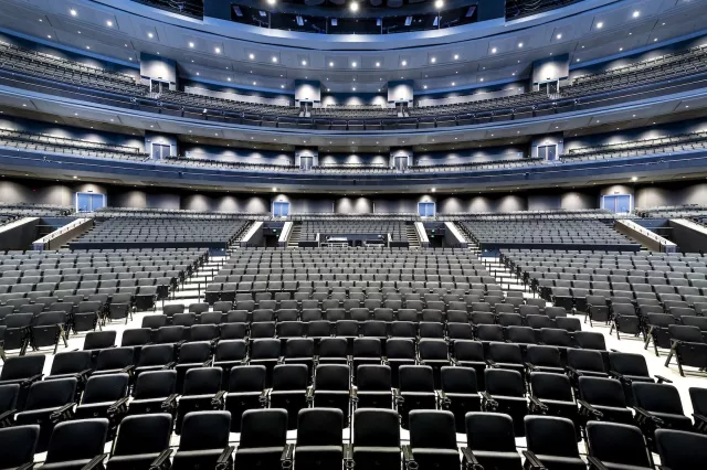 Audience seats at a big auditorium for entertainment and concerts