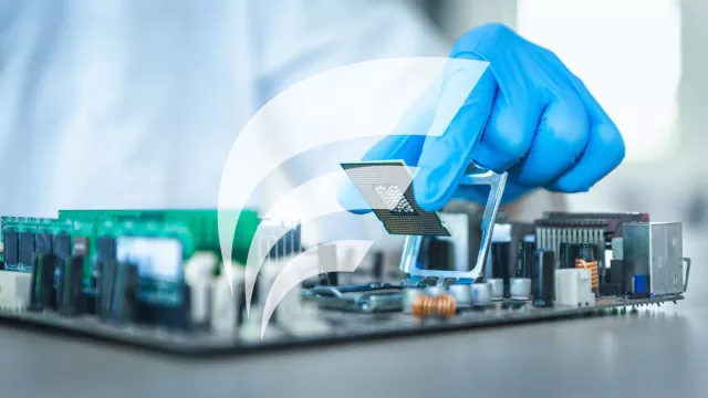 Edit of Equans logo in a semiconductor factory