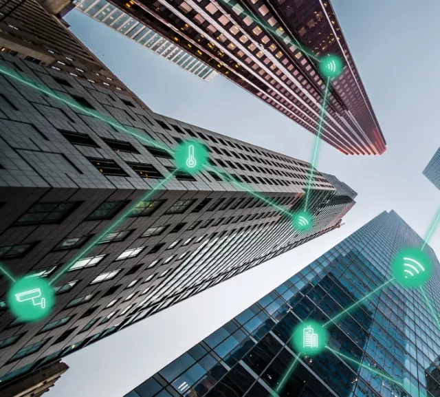 Smart building exchanging data